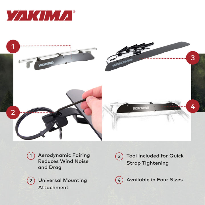 Yakima WindShield 34" Universal Fairing w/ Band Style Attachment,Black(Open Box)
