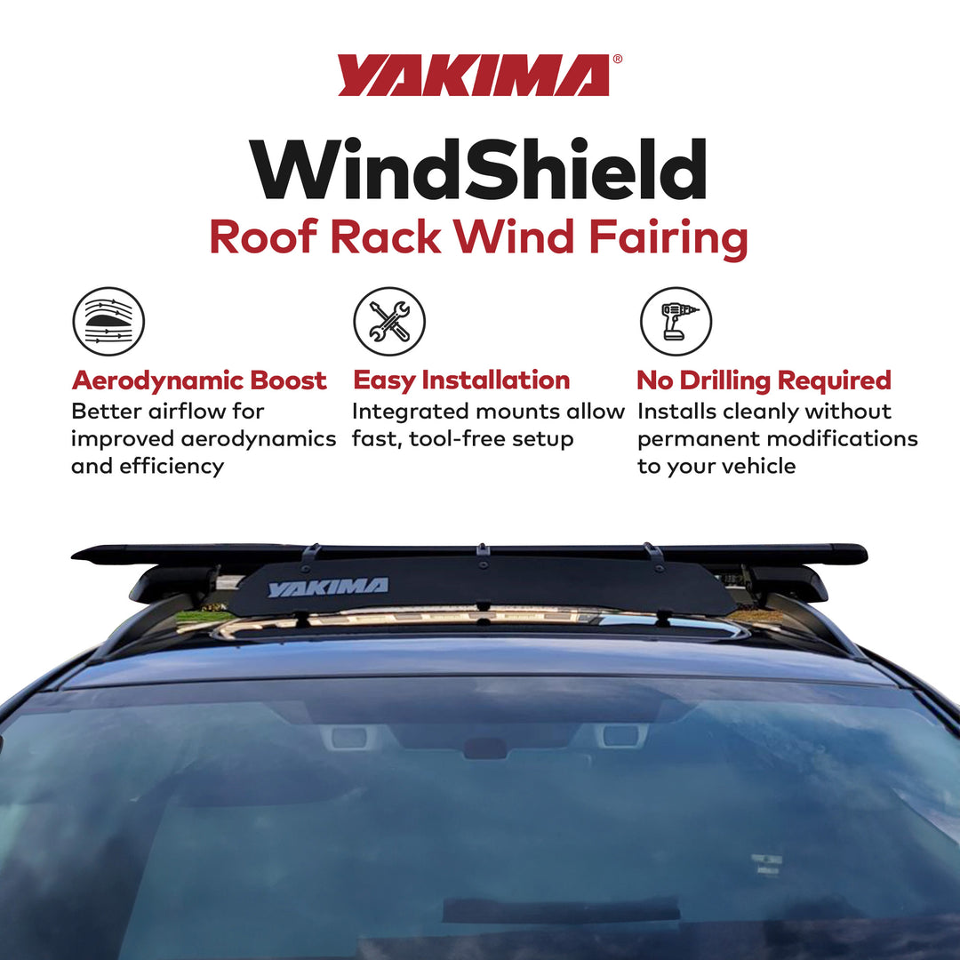 Yakima WindShield 46 Inch Roof Rack Wind Fairing, Compatible w/StreamLine Towers