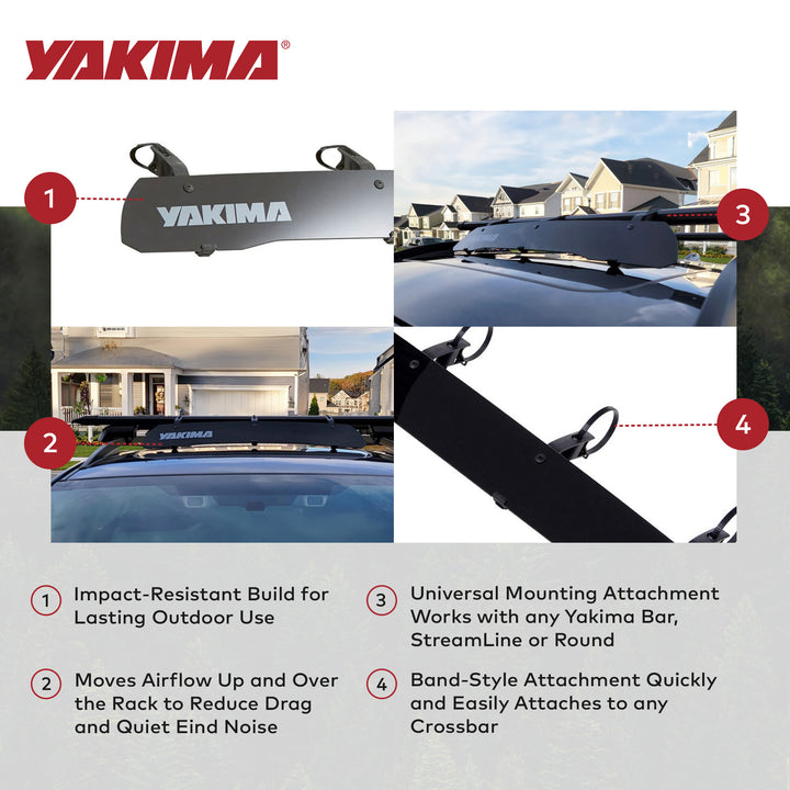 Yakima WindShield 46 Inch Roof Rack Wind Fairing, Compatible w/StreamLine Towers