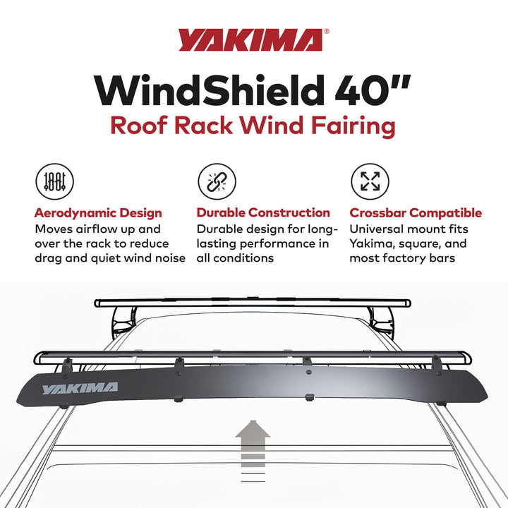 Yakima 40" Roof Rack Wind Fairing, Compatible w/StreamLine Towers (Open Box)