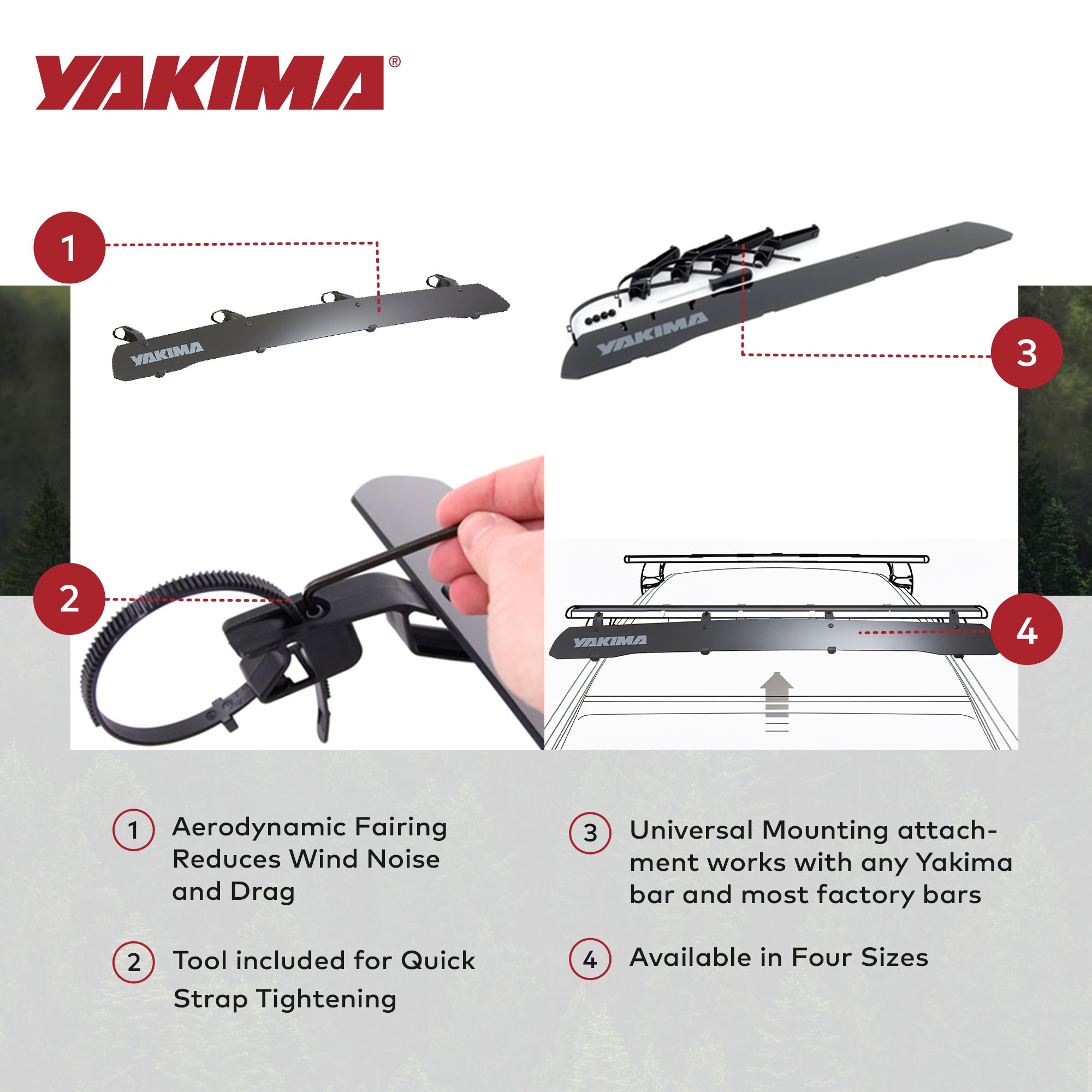 Yakima 40" Roof Rack Wind Fairing, Compatible w/StreamLine Towers (Open Box) - VMInnovations