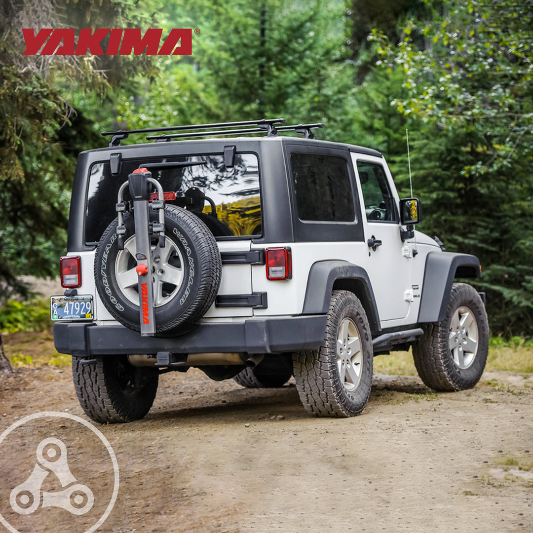Yakima SpareRide Vehicle Rear Spare Tire Mounted 2 Bike Bicycle Rack, Gray/Black