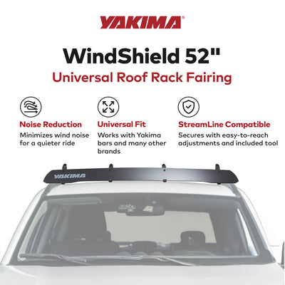 Yakima WindShield 52 Inch Roof Rack Wind Fairing, Compatible w/StreamLine Towers - VMInnovations