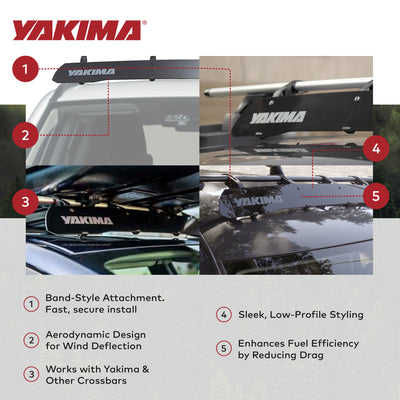 Yakima WindShield 52 Inch Roof Rack Wind Fairing, Compatible w/StreamLine Towers - VMInnovations