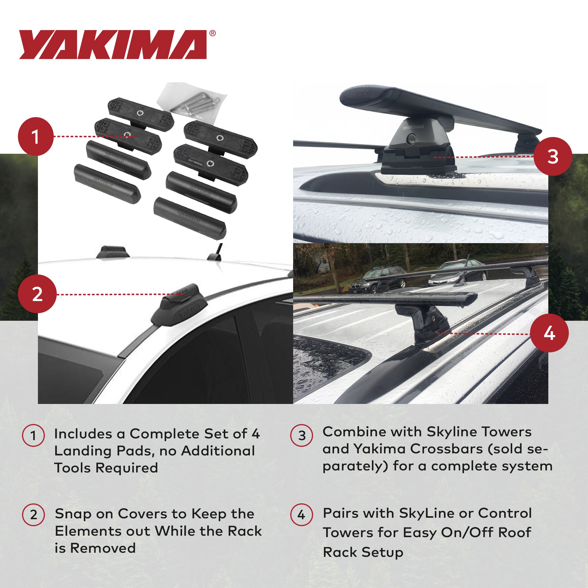 YAKIMA Landing Pad 18, Fixed Point Mounts for 2011-2021 Jeep Grand Cherokee - VMInnovations