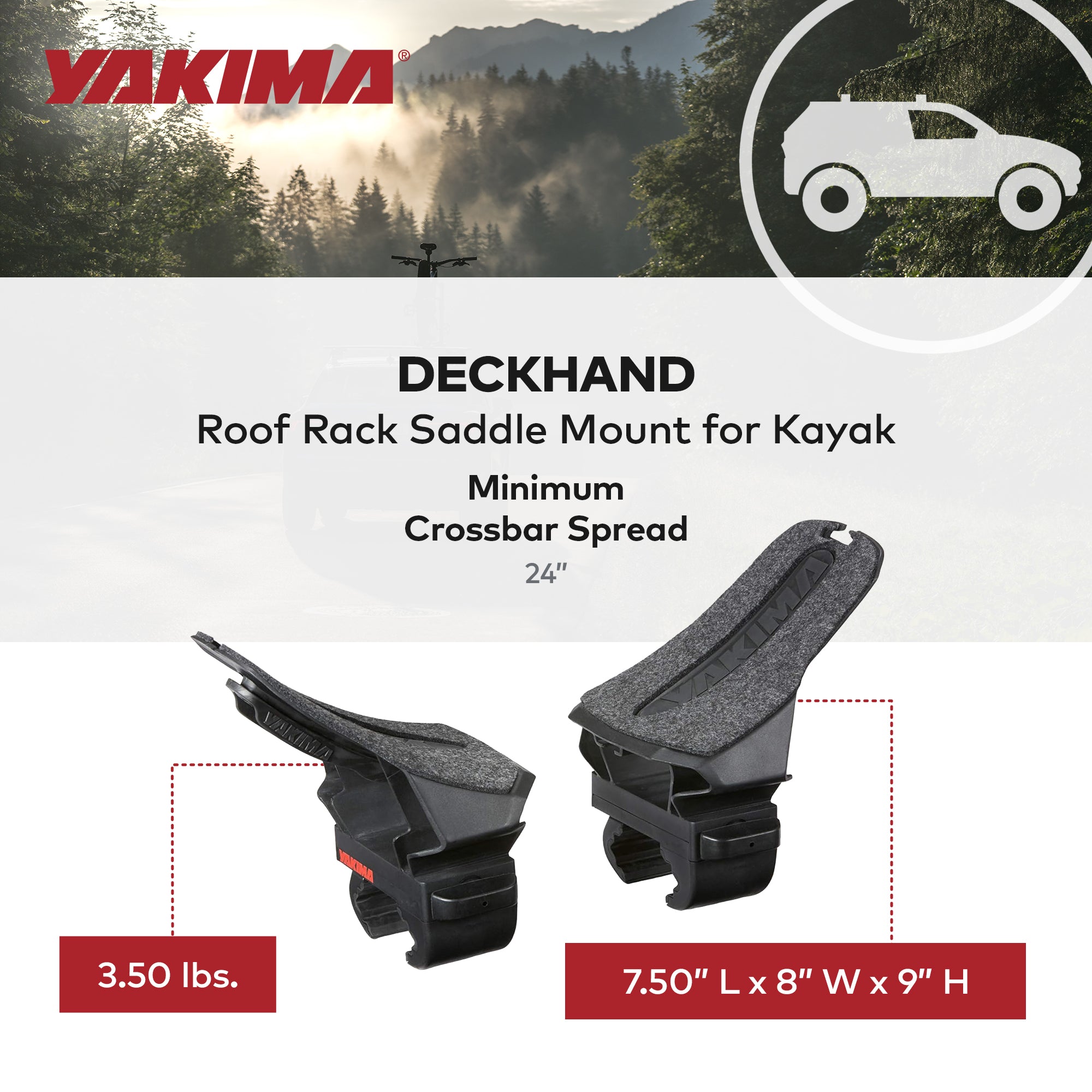 Yakima Premium Vehicle Roof Rack Saddle Mount for Kayak or Small Boat (Open Box) - VMInnovations