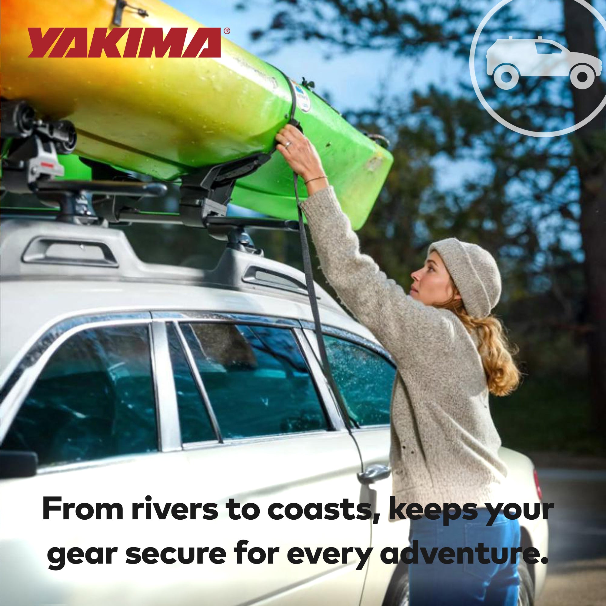Yakima Premium Vehicle Roof Rack Saddle Mount for Kayak or Small Boat (Open Box)