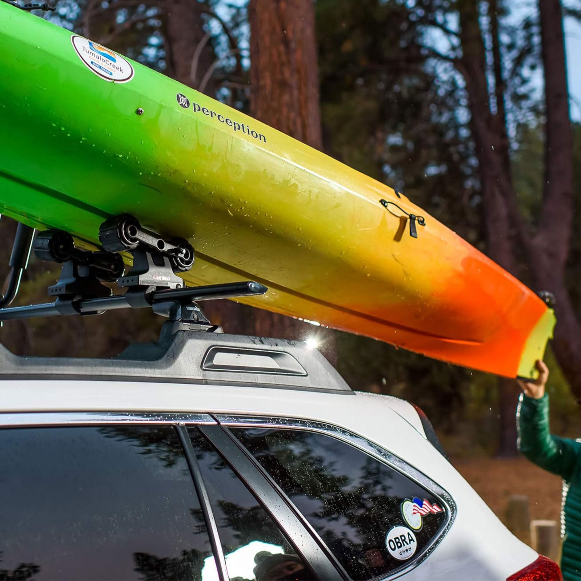 YAKIMA Rooftop Mounted Kayak Rack for Vehicles, Set of 2 Kayak Rollers (Used) - VMInnovations