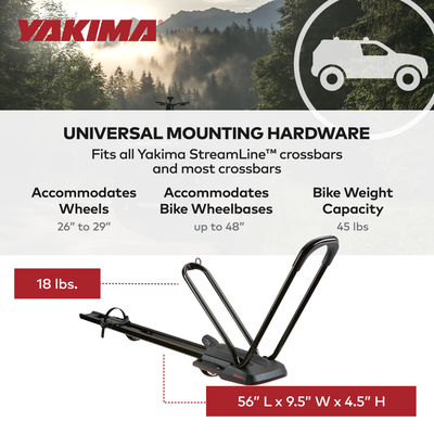 Yakima HighRoad Rooftop Upright Bike Mount,Compatible w/StreamLine Systems(Used)