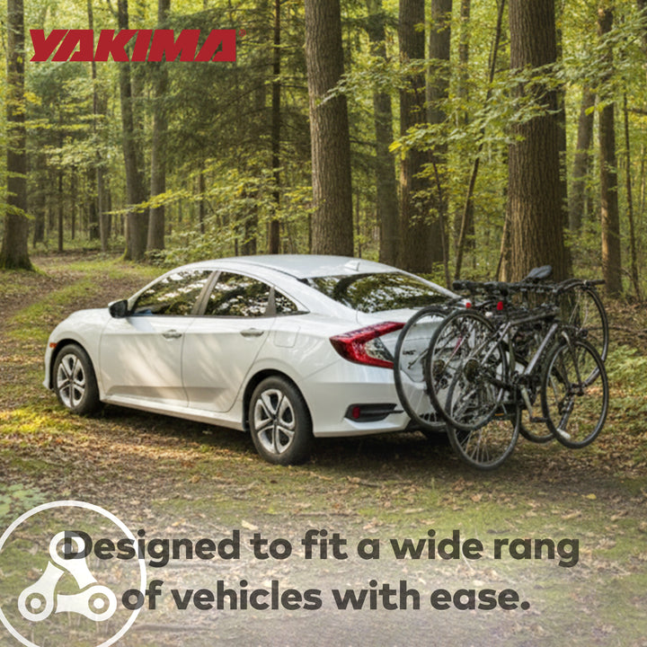 Yakima HangOut Car Trunk Compact Foldable 3 Bicycle Mount Rack Carrier, Black