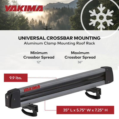 Yakima FreshTrack 6 Universal Car Roof Ski and Snowboard Rack, Black (Open Box)