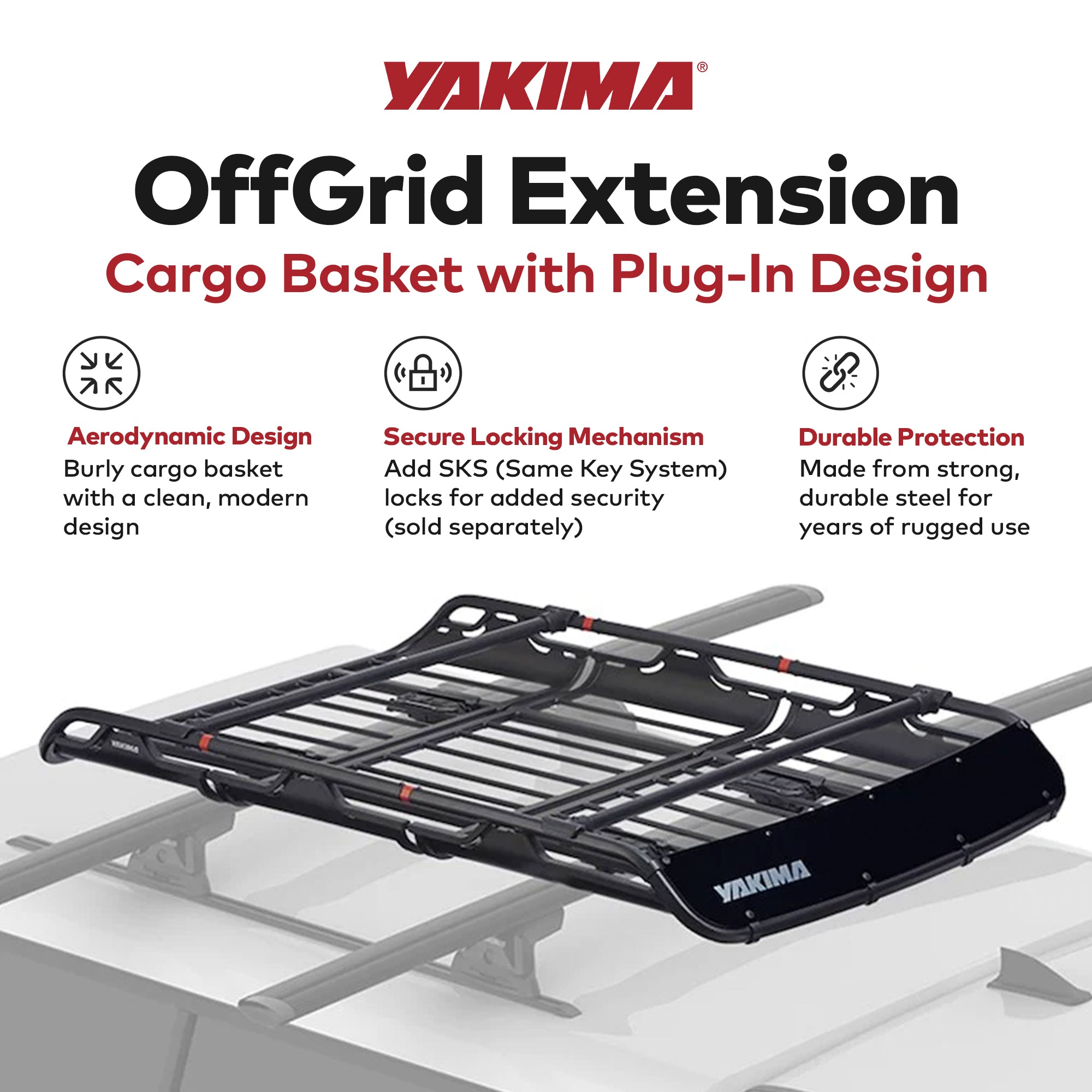 YAKIMA 18" Extension for Medium OffGrid Cargo Basket w/ Plug-In Design(Open Box)