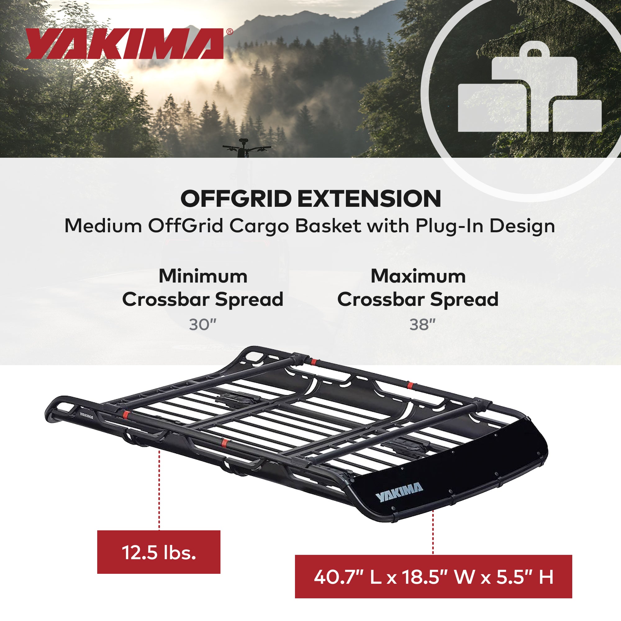 YAKIMA 18" Extension for Medium OffGrid Cargo Basket with Plug-In Design (Used) - VMInnovations
