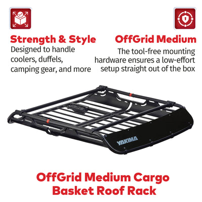 Yakima OffGrid Medium Cargo Basket Roof Rack, Compatible w/StreamLine Systems