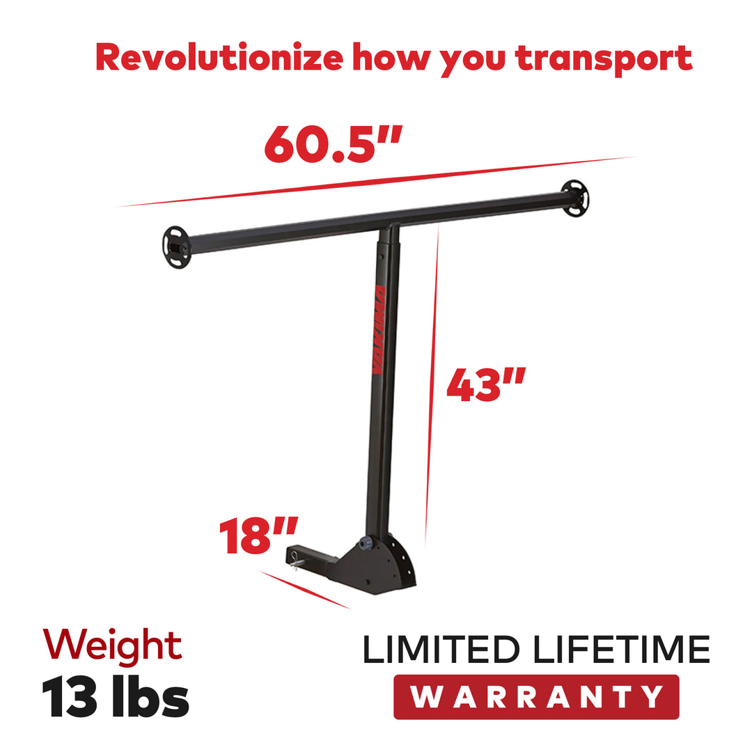 Yakima LongArm Aluminum Hitch Mounted Adjustable Truck Bed Extender Rack, Black