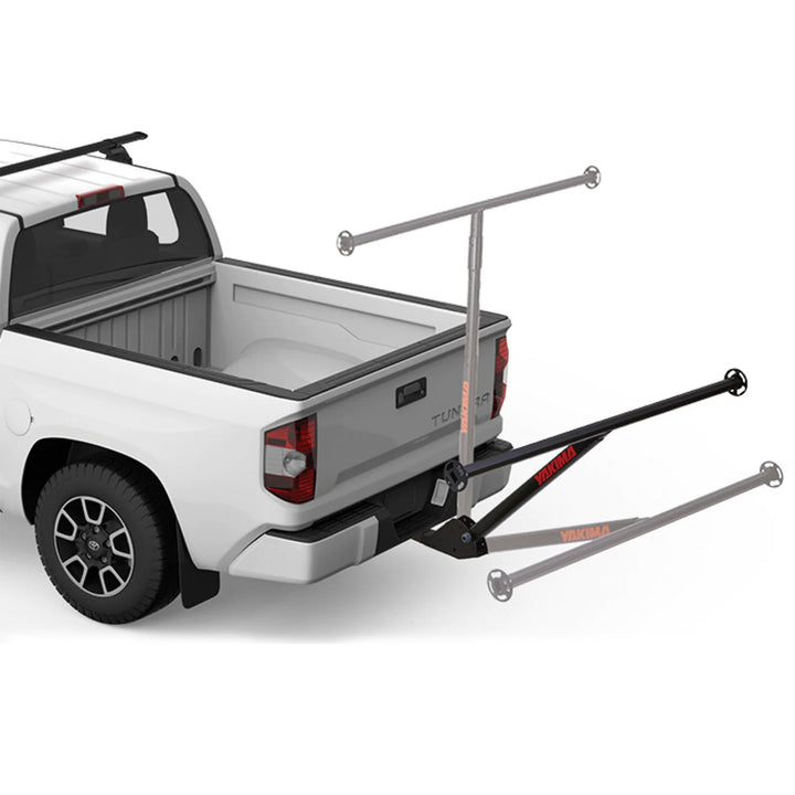 Yakima LongArm Aluminum Hitch Mounted Adjustable Truck Bed Extender Rack, Black