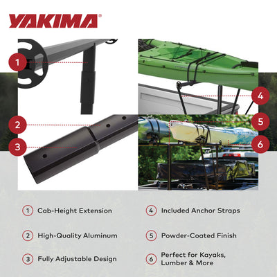 Yakima 3lb Aluminum Height Extension for LongArm Bed Extender, Black (Open Box) - VMInnovations
