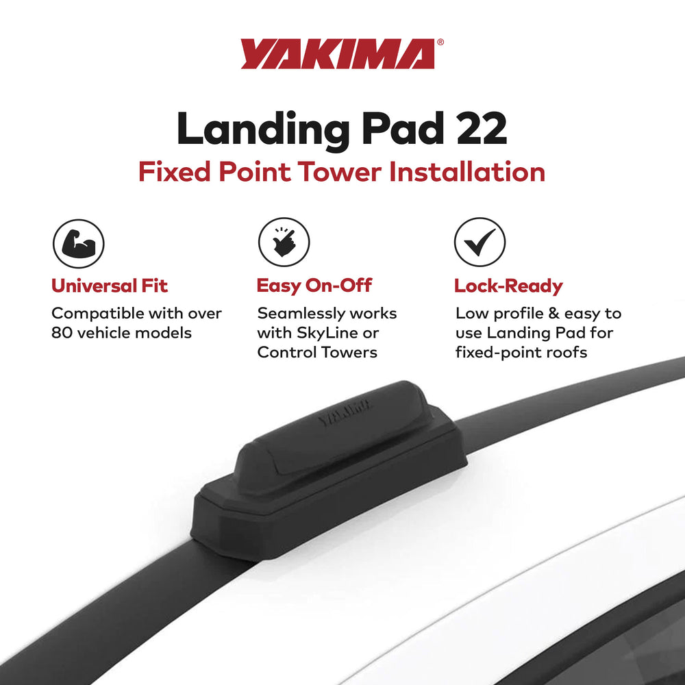 YAKIMA Low Profile Landing Pad 22 for Fixed Point Tower Installation, Set of 4 - VMInnovations