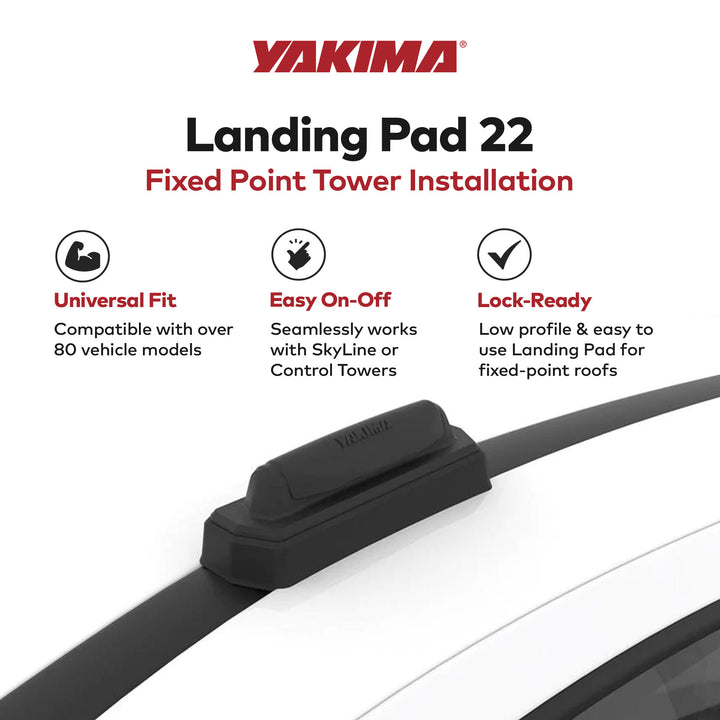 YAKIMA Low Profile Landing Pad 22 for Fixed Point Tower Installation, Set of 4 - VMInnovations