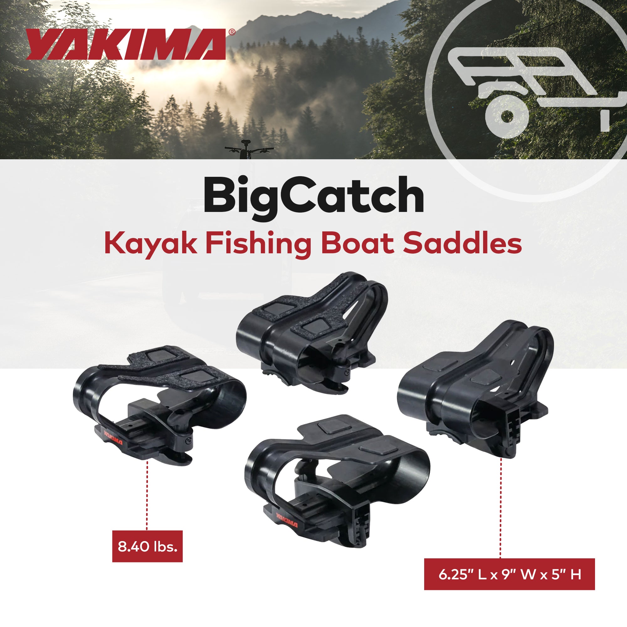 YAKIMA BigCatch Kayak Fishing Boat Saddles for Roof Racks & Trailers (For Parts) - VMInnovations