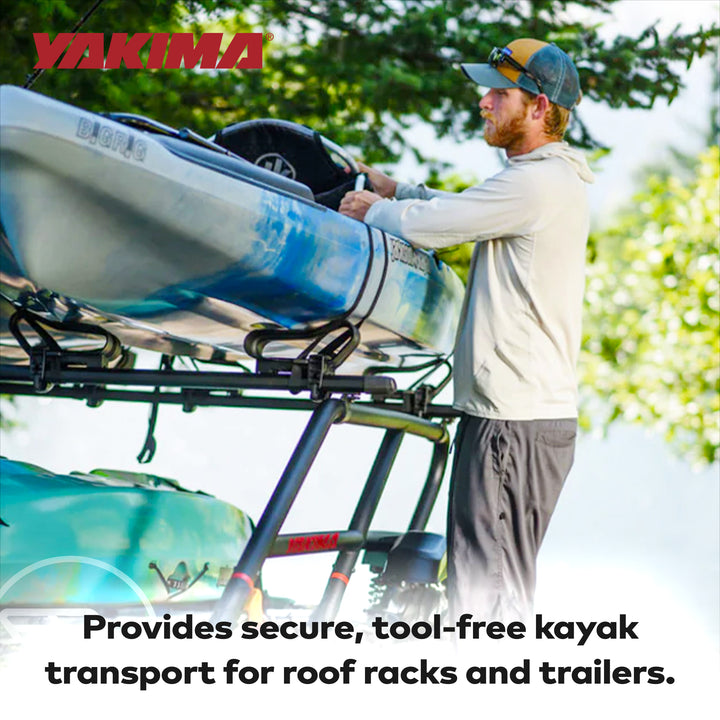 YAKIMA BigCatch Kayak Fishing Boat Saddles for Roof Racks/Trailers,Blk(Open Box) - VMInnovations