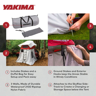 Yakima SkyRise Annex 3 Wall Enclosure for Small SkyRise Rooftop Tents, Gray - VMInnovations