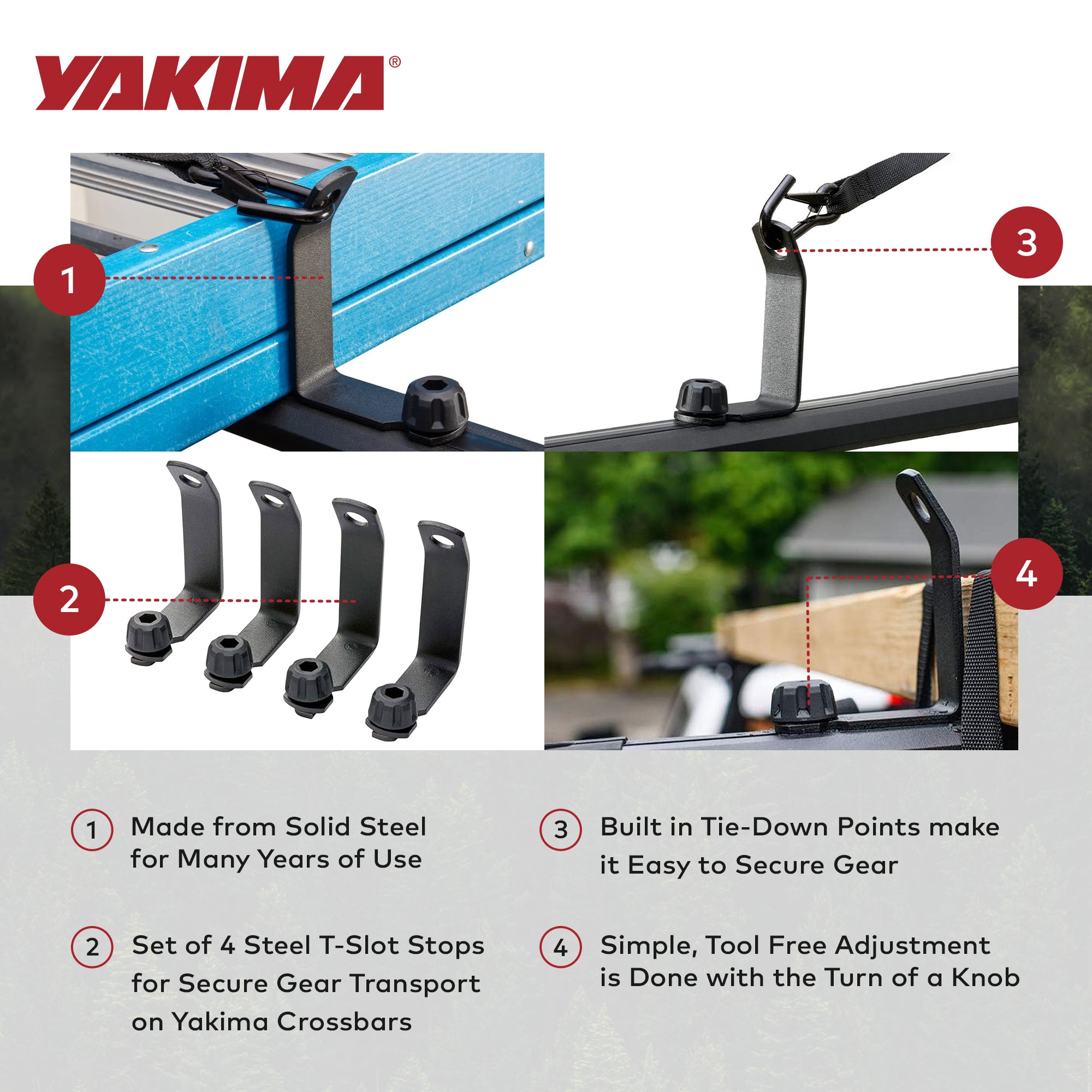 Yakima LoadStop Steel T-Slot Mounted Load Stops Accessory for Yakima Crossbars - VMInnovations