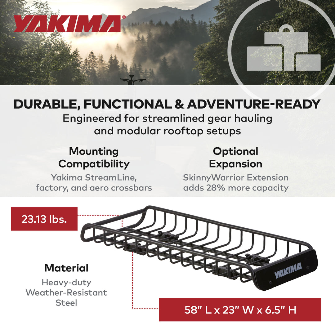Yakima SkinnyWarrior Long & Narrow Cargo Basket for Yakima StreamLine Crossbars - VMInnovations