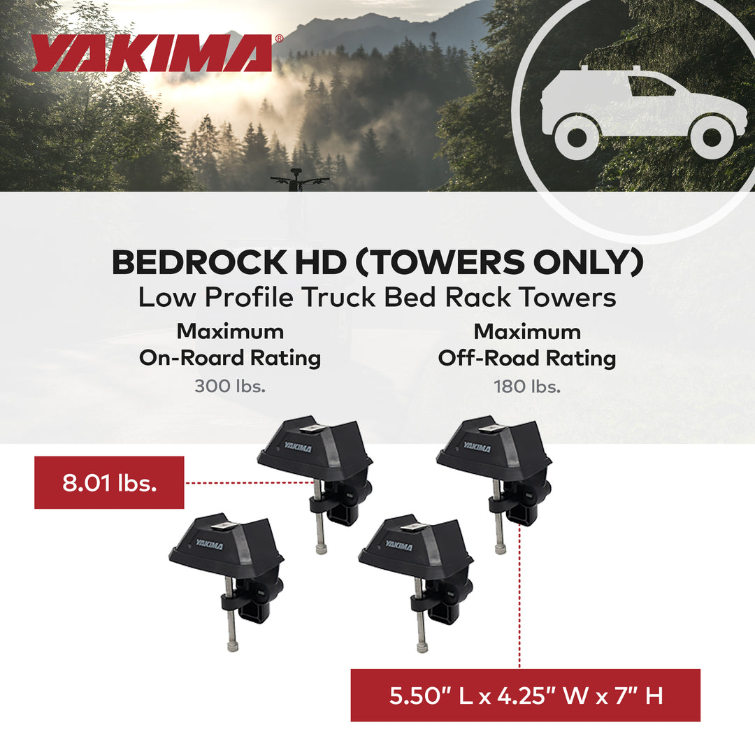 YAKIMA BedRock HD Low Profile Heavy Duty Truck Rack Towers (Set of 4)(Open Box)