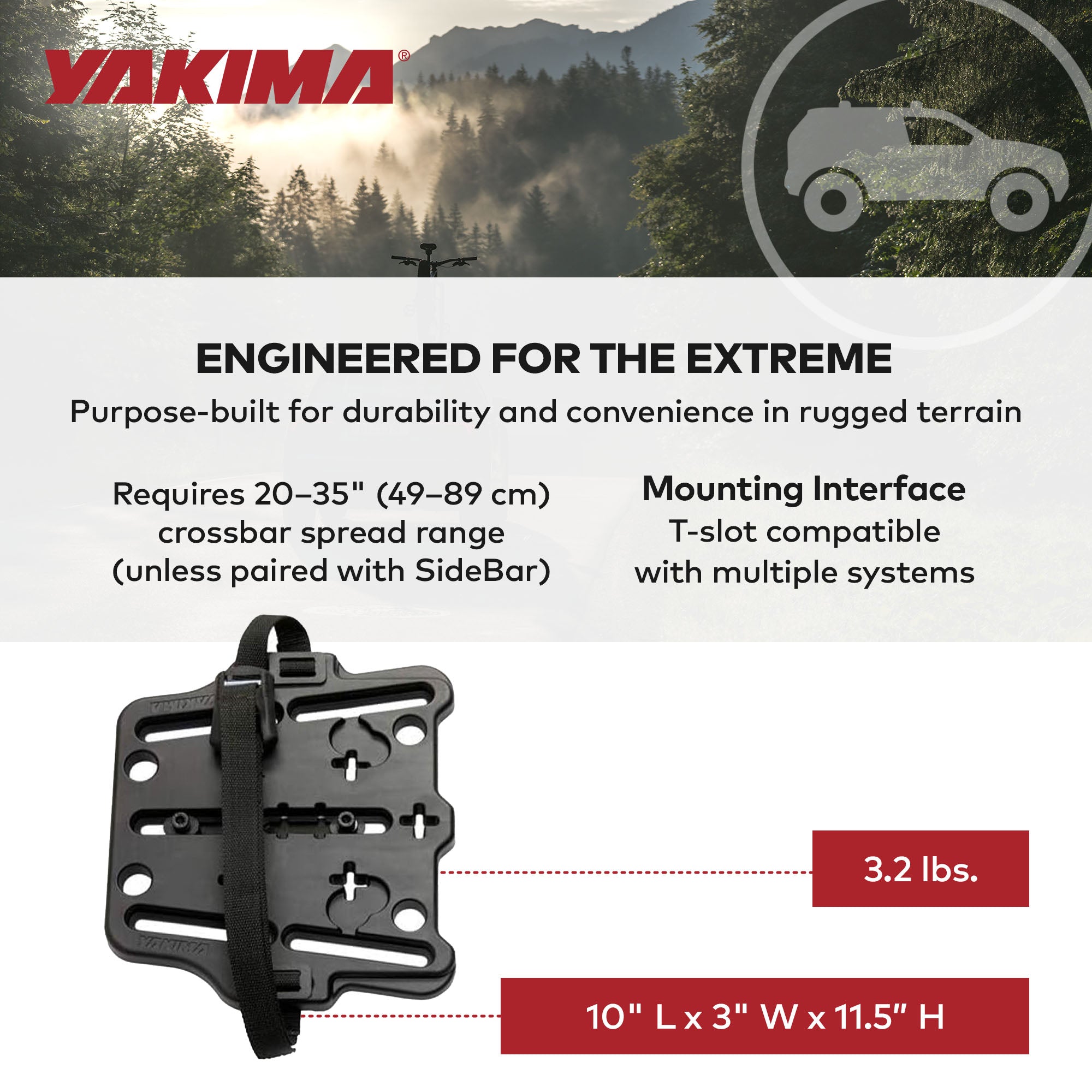 Yakima 35lb Capacity Recovery Track Mount for Yakima Bars or SideBar(Open Box)