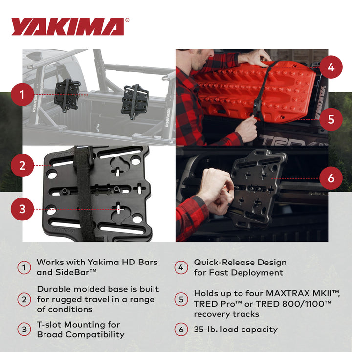 Yakima 35 Pound Load Capacity Recovery Track Mount for Yakima HD Bars or SideBar - VMInnovations
