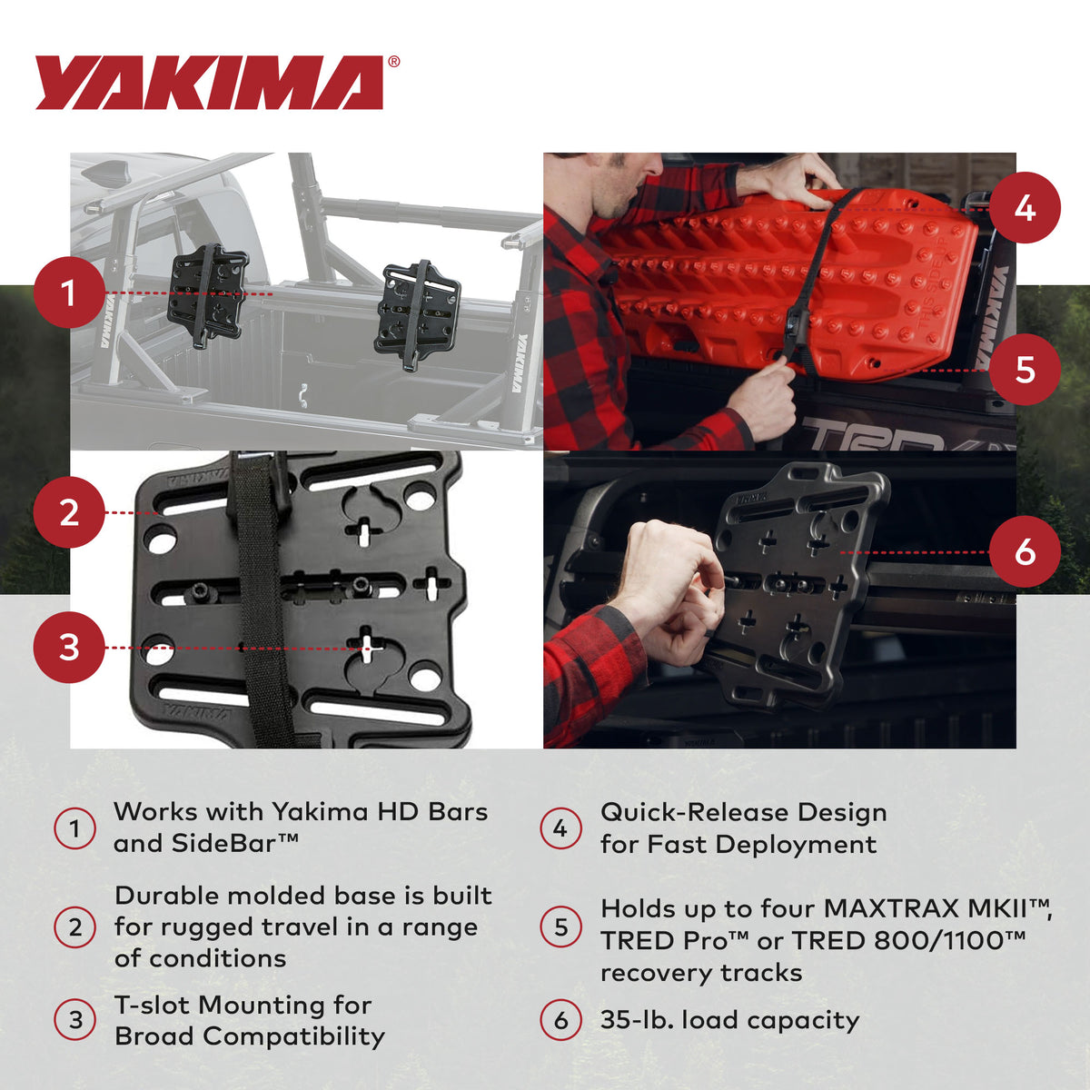 Yakima 35lb Capacity Recovery Track Mount for Yakima Bars or SideBar(Open Box)
