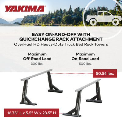 Yakima OverHaul HD (Towers Only) Adjustable Height Truck Bed Rack (Open Box) - VMInnovations