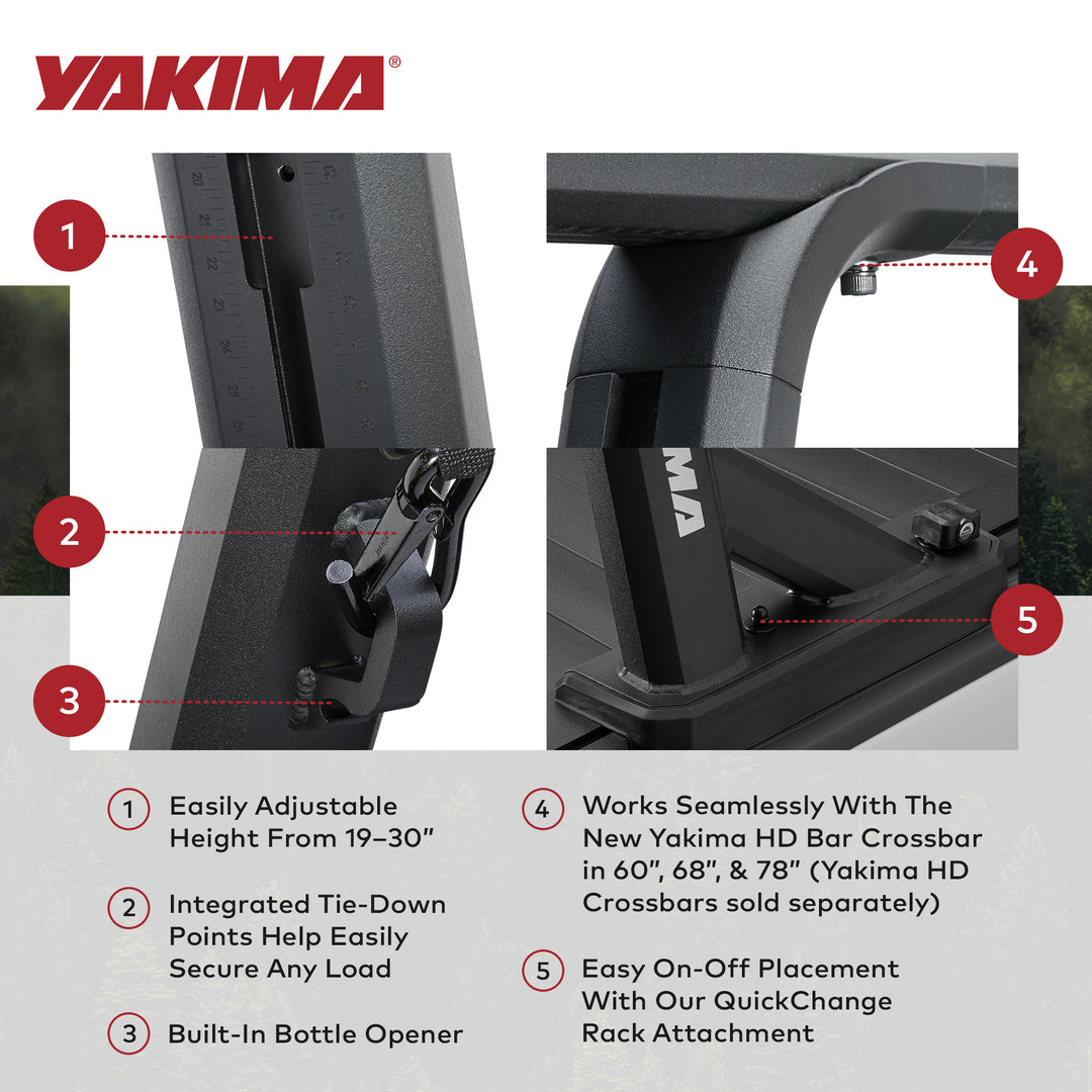 Yakima OverHaul HD (Towers Only) Adjustable Height Truck Bed Rack (Open Box)