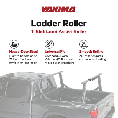 Yakima 2.5 Pound T-Slot Mounted Load Assist Ladder Roller, Compatible w/HD Bars - VMInnovations