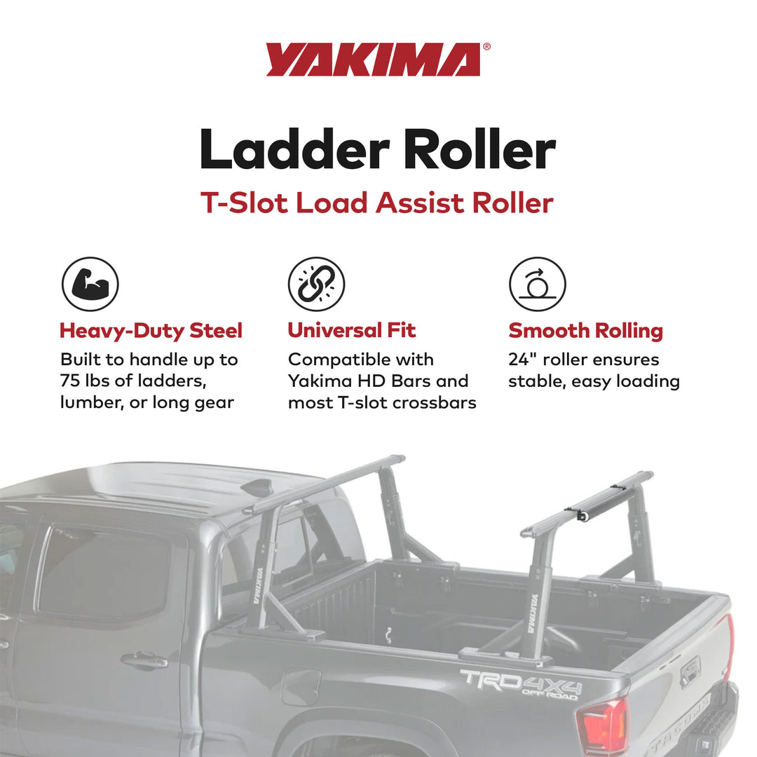Yakima 2.5lb Steel T Slot Mounted Load Assist Ladder Roller, Blk (Open Box)