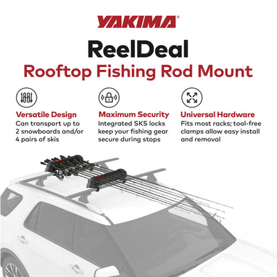 YAKIMA Padded Rooftop Rack Fishing Rod, Ski, & Snowboard Mount, Black (Used) - VMInnovations