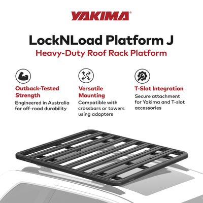 Yakima 76 by 65 Inch LockNLoad 3 Bar System Heavy Duty Roof Rack Platform, Black - VMInnovations