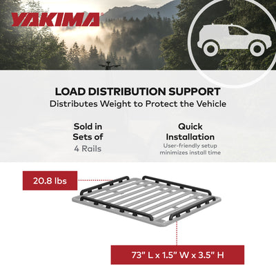 Yakima 76 by 65 Inch LockNLoad Perimeter Raised Rail Kit for Roof Rack, 4 Rails