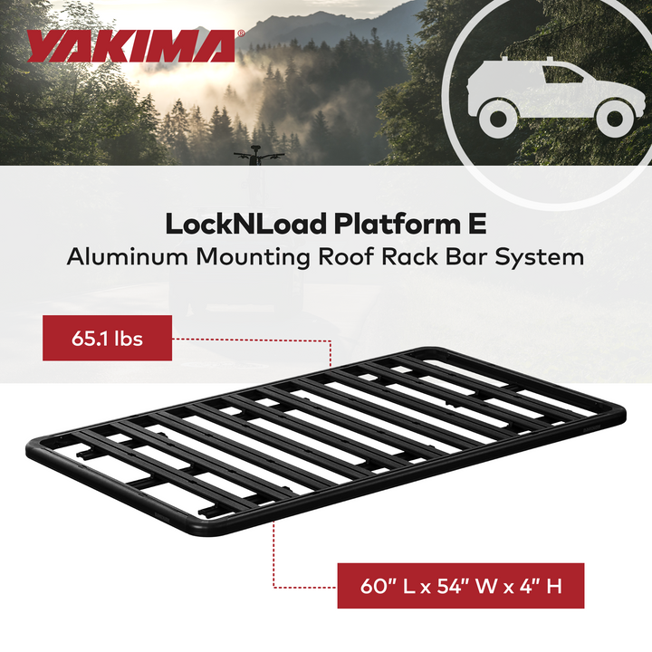 YAKIMA 84x49" 3 Bar System Heavy Duty Roof Rack Platform, Black (Open Box)