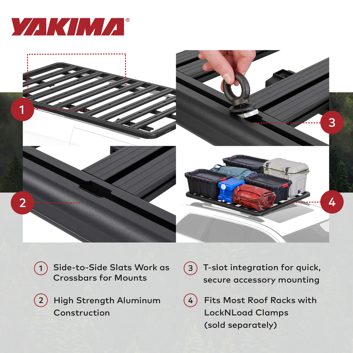 YAKIMA 84x49" 3 Bar System Heavy Duty Roof Rack Platform, Black (Open Box)
