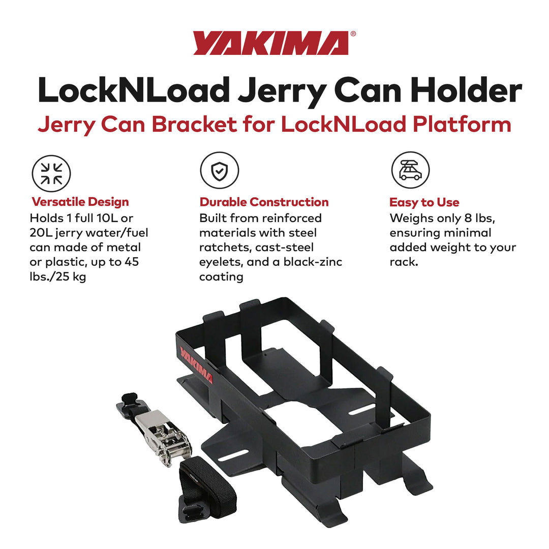 Yakima LockNLoad Platform Jerry Can Holder for Roof Rack Systems,Black(Open Box)