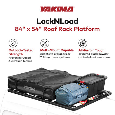 YAKIMA 84 by 54" LockNLoad 3 Bar System Heavy Duty Roof Rack Platform(Open Box) - VMInnovations