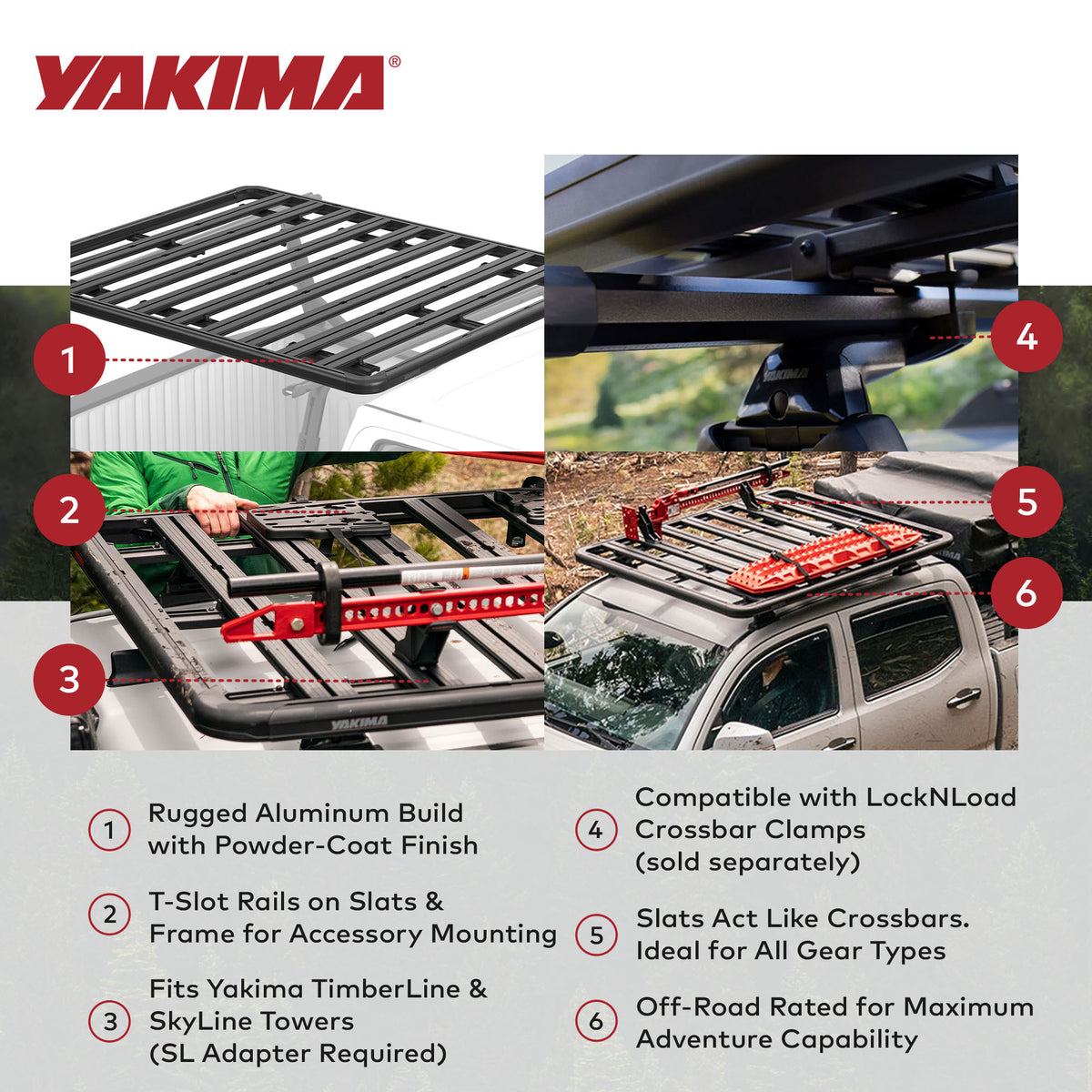 YAKIMA 84 by 54" LockNLoad 3 Bar System Heavy Duty Roof Rack Platform(Open Box) - VMInnovations
