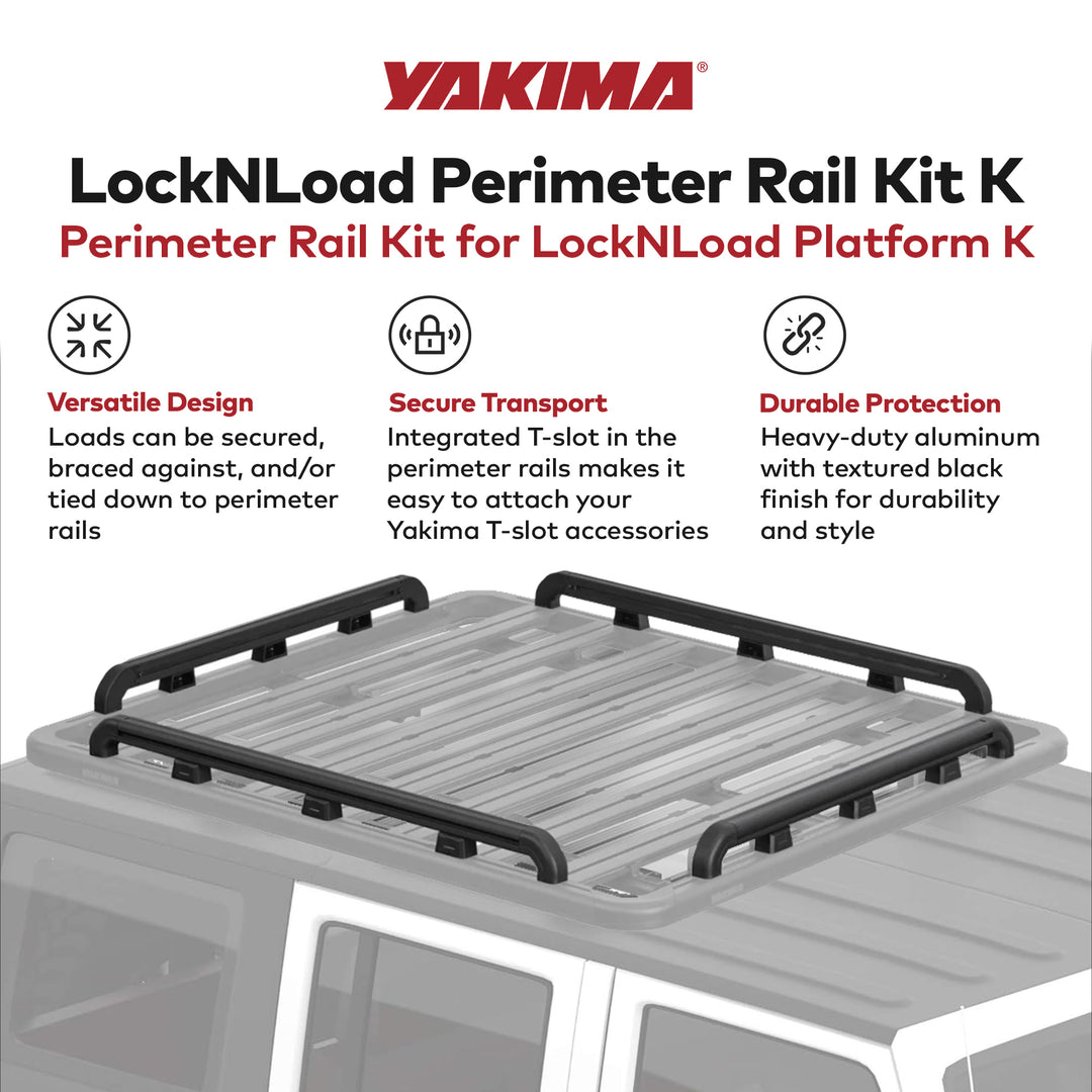 YAKIMA 55 by 49 Inch LockNLoad Perimeter Raised Rail Kit for Roof Rack, 4 Rails - VMInnovations