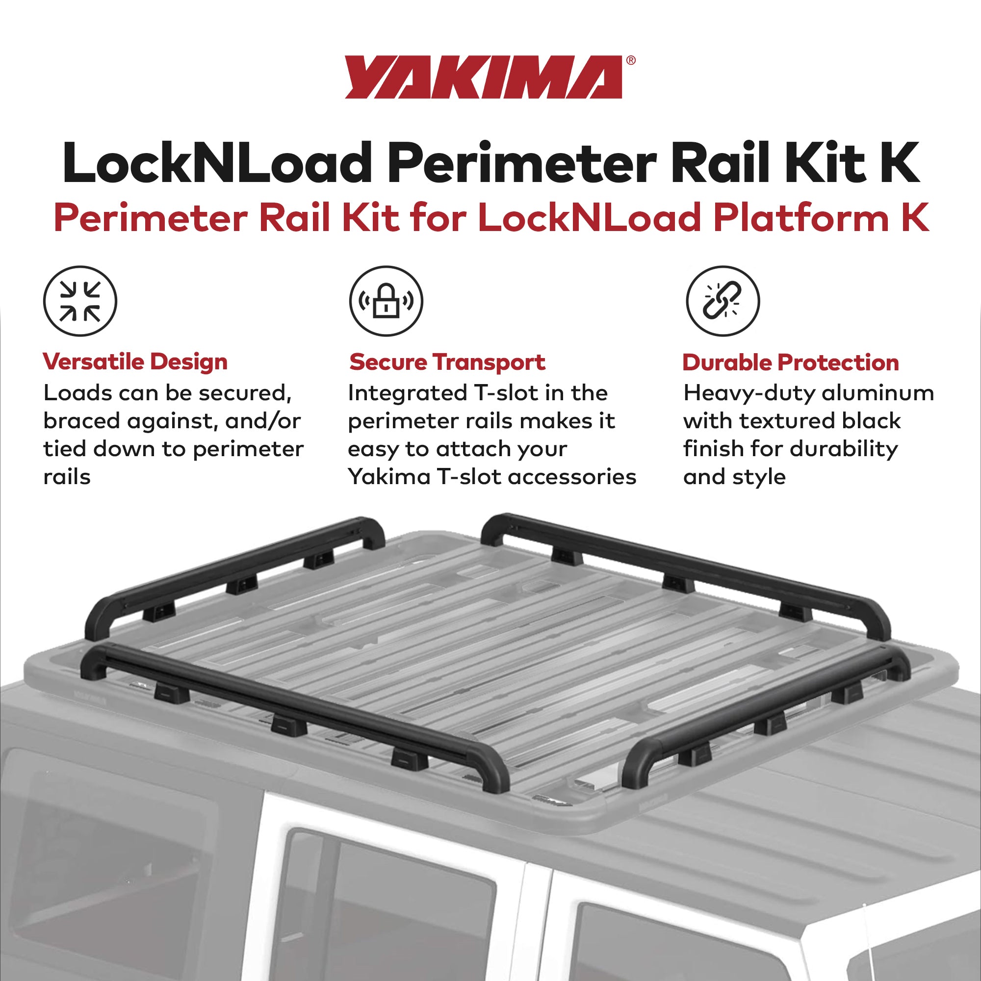 YAKIMA 55x49" LockNLoad Perimeter Raised Rail Kit for RoofRack 4 Rails(Open Box) - VMInnovations
