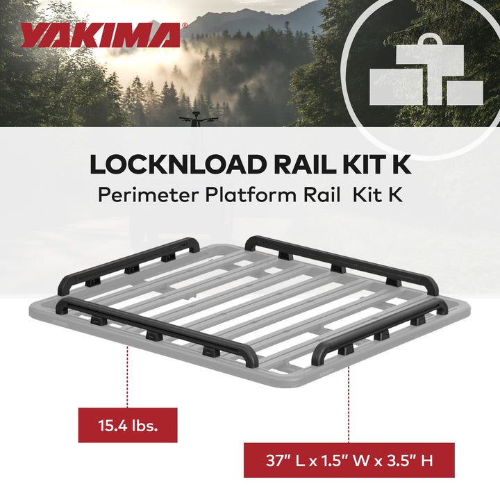 YAKIMA 55 by 49 Inch LockNLoad Perimeter Raised Rail Kit for Roof Rack, 4 Rails - VMInnovations