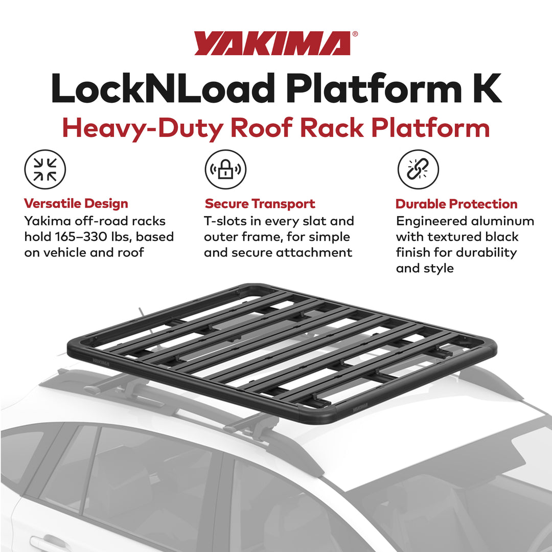Yakima 55 by 49" LockNLoad 3 Bar Heavy Duty Roof Rack Platform, Black (Open Box)
