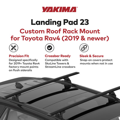 YAKIMA Landing Pad 23, Fixed Mounts for 2019 & Newer Toyota Rav4 SUV (Open Box)