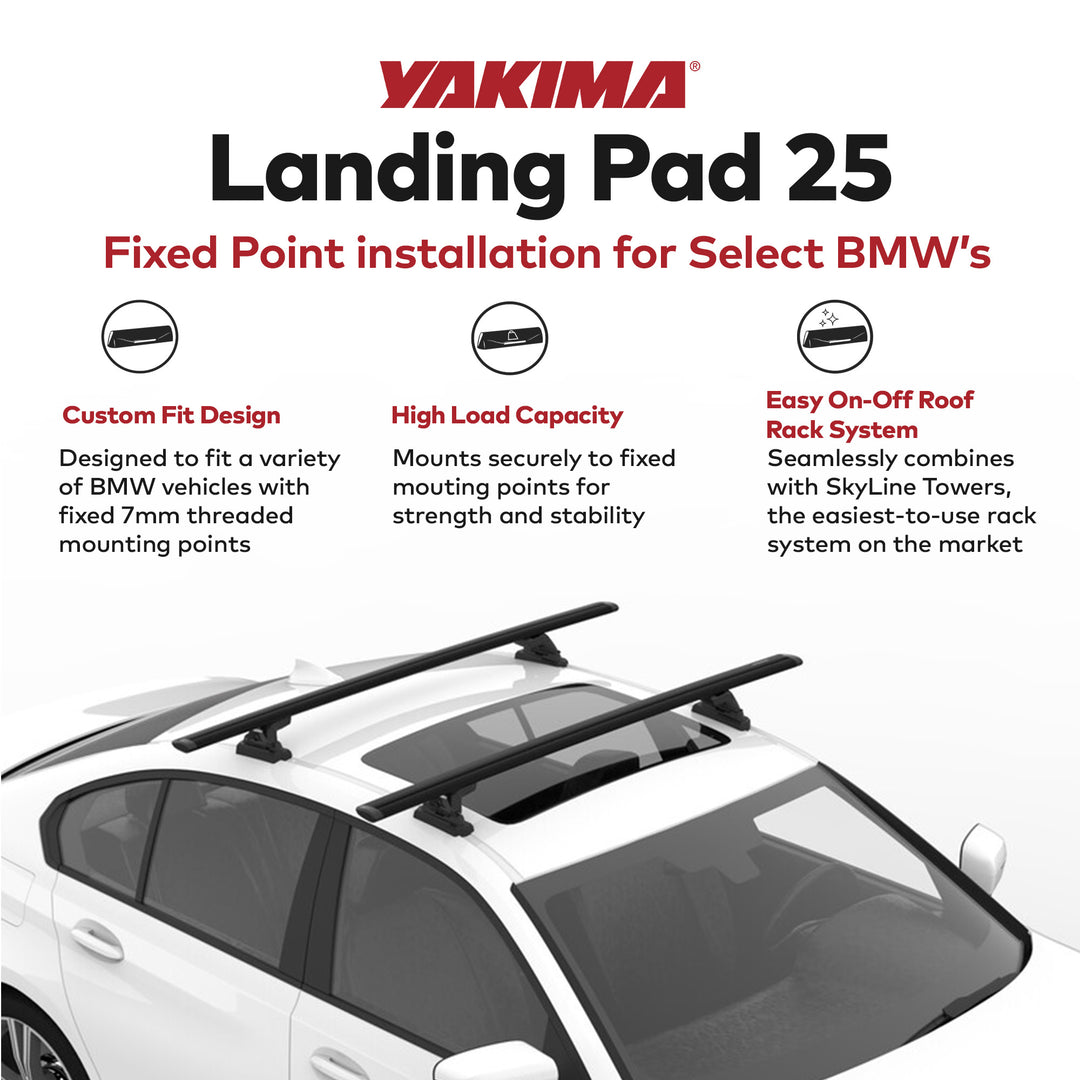 YAKIMA Landing Pad 25 Fixed Point Tower Installation Mounts for Rail Rooftops